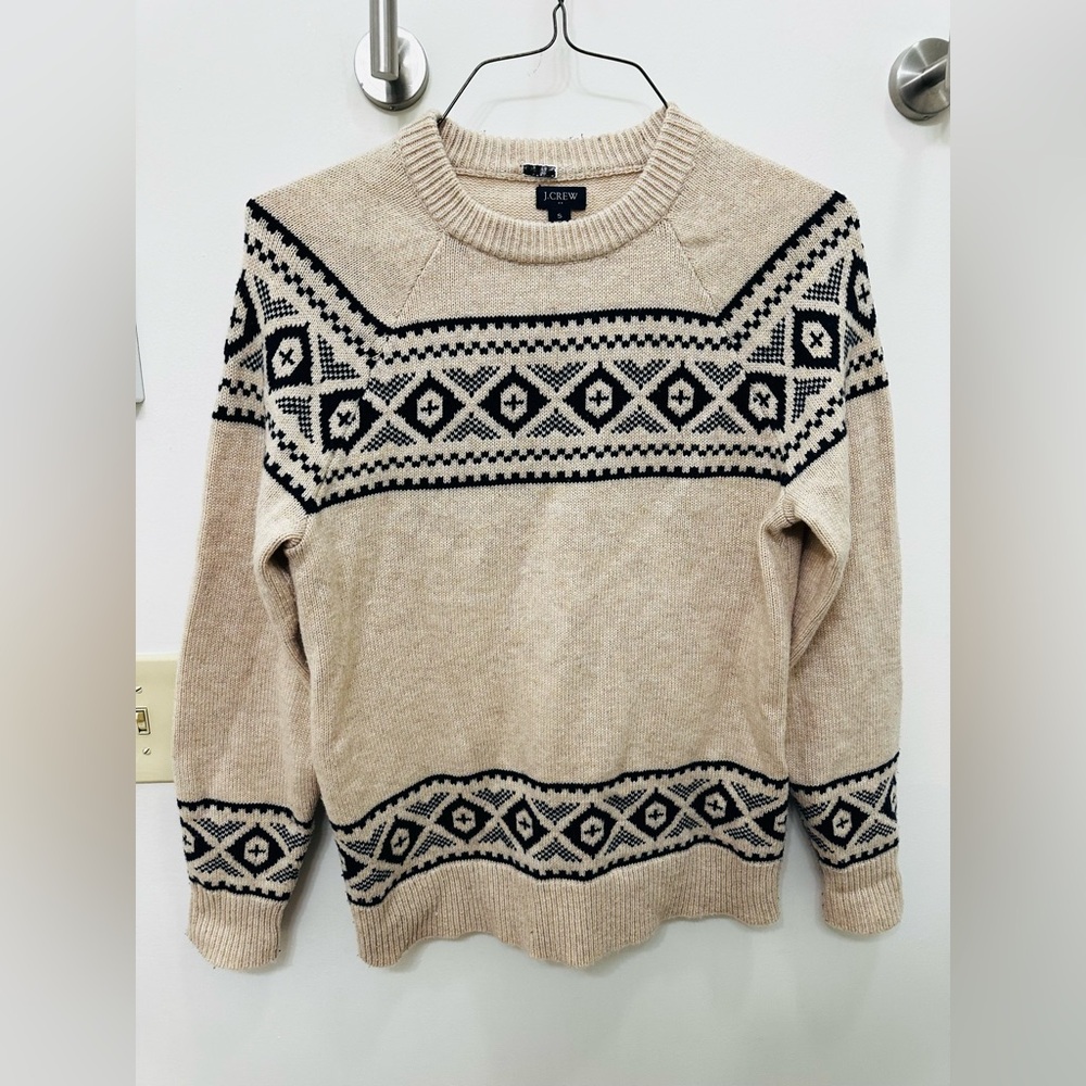 J. Crew Nordic Lambs Wool Blend Sweater Small